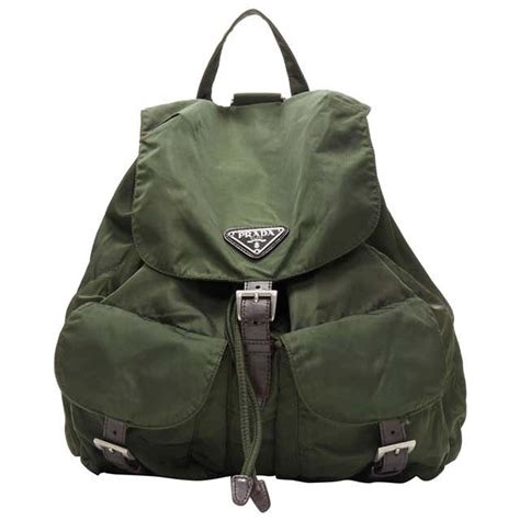 prada green leather backpack|Prada nylon backpack large.